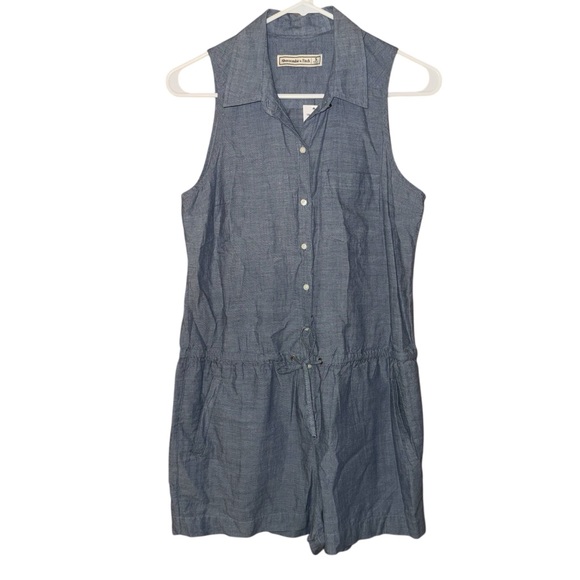 Abercrombie & Fitch Pants - Abercrombie & Fitch Chambray Denim Cotton One Piece Romper Sz Small new nwt